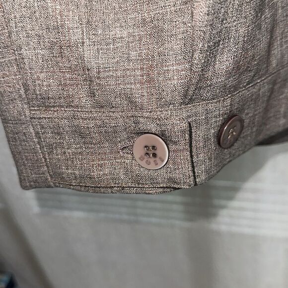 HGSS L Men’s Houndstooth Plaid Brown Full Zip Dress Wool Blend Jacket - Picture 8 of 12